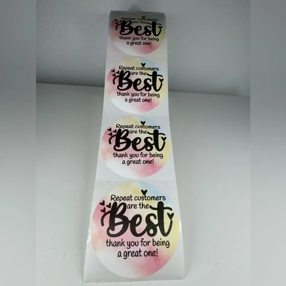 Repeat Customers Arethe Best!" stickers 100pcs| shipping supplies new - Picture 6 of 13